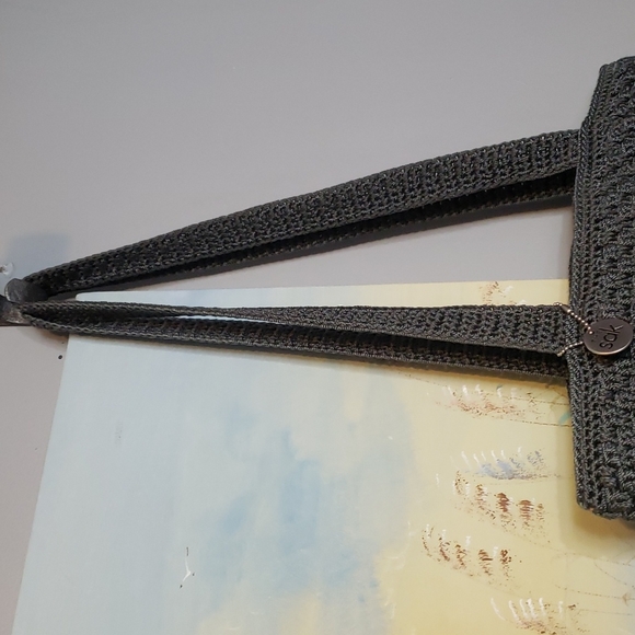 The Sac handbag, purse, bag, gray crochet handbg - Picture 4 of 8